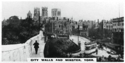 Stadtmauern und Münster, York, um 1920er von Unbekannt
