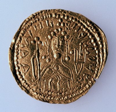 Münze Zlatnik von Großfürst Wladimir Swjatoslawitsch, Avers: Porträt des Herrschers, 980-1015 von Unbekannt