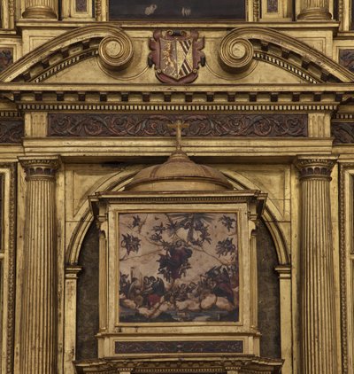 Kollegiatskirche. Innenraum. Der Hochaltar. Detail. Mitte. Gemälde. 1624 von Unbekannt