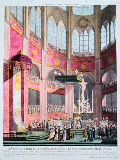 Weihe Napoleons und Krönung Josephines durch Papst Pius VII, 2. Dezember 1804 von Unbekannt
