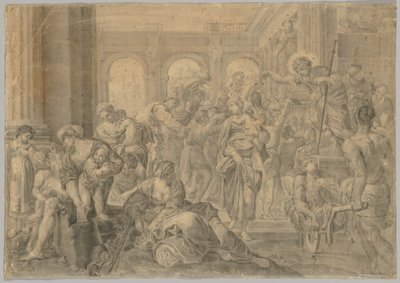 Kopie von Annibale Carraccis St. Roch gibt Almosen, 1595 oder später von Unbekannt