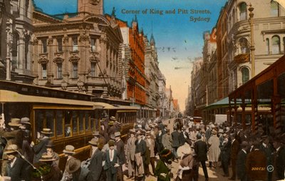 Ecke von King und Pitt Streets, Sydney, New South Wales, Australien, ca. 1917 von Unbekannt