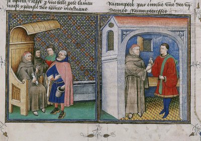 Korruption. Miniatur aus Le livre appelé Decameron von Giovanni Boccaccio, 1460er Jahre von Unbekannt