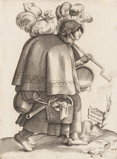 Kostümplatte: Frau eines Kriegers aus Deutschland, ca. 1558-70 von Unbekannt