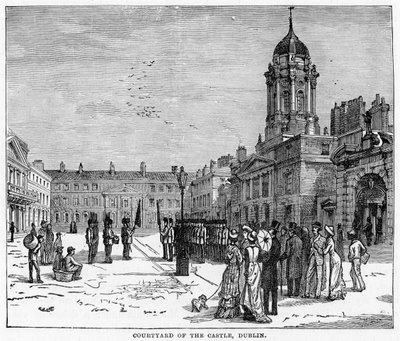 Innenhof des Schlosses, Dublin, 19. Jahrhundert von Unbekannt