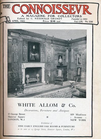 Titelblatt von The Connoisseur, April 1921 von Unbekannt