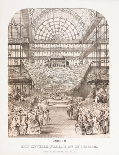 Kristallpalast, nach der Großen Ausstellung Innenansicht des Kristallpalastes in Sydenham von Unbekannt