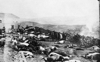 Verteidigung der Zitadelle von Rachaya, Drusenaufstand, Jabal el Druze, Syrien, 1925 von Unbekannt
