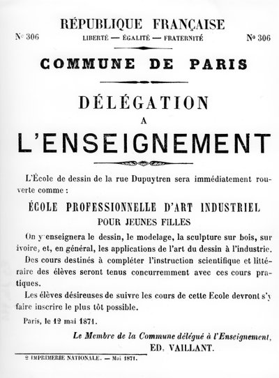 Delegation a LEnseignement, aus Französische politische Plakate der Pariser Kommune von Unbekannt