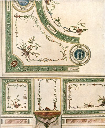 Entwurf für Deckendekoration, Italien, 1928 von Unbekannt