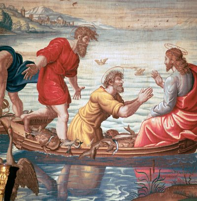 Detail aus Mortlake-Teppichen, das Wunder des Fischfangs zeigend, 17. Jahrhundert von Unbekannt