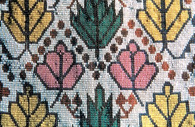 Detail einer Bandoliertasche mit gewebten Perlenarbeiten aus dem 19. Jahrhundert, 19. Jahrhundert von Unbekannt