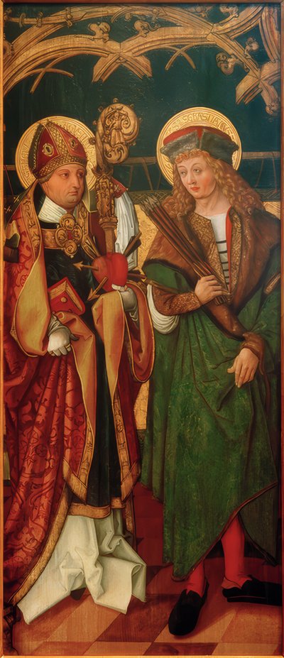 Die heiligen Augustinus und Sebastian von Unbekannt
