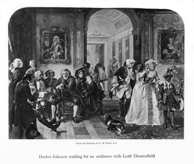 Doktor Johnson wartet auf eine Audienz bei Lord Chesterfield, 19. Jahrhundert von Unbekannt