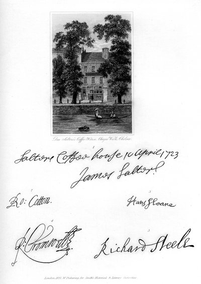 Don Salteros Coffee House, Cheyne Walk, Chelsea, 1723, 1840 von Unbekannt