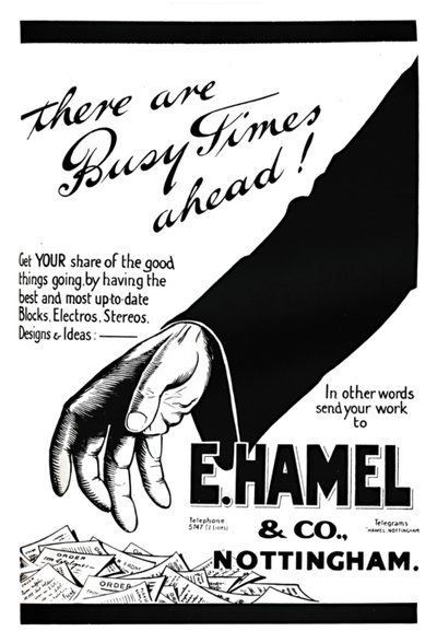 E. Hamel & Co. Anzeige - Es stehen arbeitsreiche Zeiten bevor!, 1919 von Unbekannt