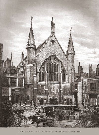 Ostseite der Guild Hall und Bibliothek von Unbekannt