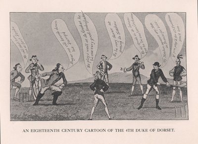 Edward Sackville 1591-1652, 4. Herzog von Dorset, beim Cricketspielen, 18. Jahrhundert 1912 von Unbekannt