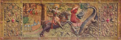 Besticktes Vorderaltarbild des Heiligen Georg, aus dem Palau de la Generalitat, 15. Jahrhundert von Unbekannt