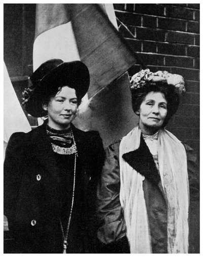 Emmeline Pankhurst, britische Suffragette, und ihre Tochter Christabel von Unbekannt