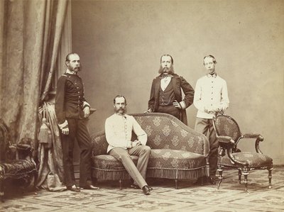 Kaiser Franz Joseph I. von Österreich mit seinen Brüdern, 1864 von Unbekannt