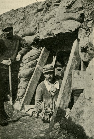 Eingang zu einem Schützengraben an der französischen Front, Erster Weltkrieg, 1915, ca. 1920 von Unbekannt