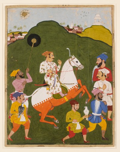 Reiterporträt von Maharana Raj Singh I. von Mewar, 1670 von Unbekannt