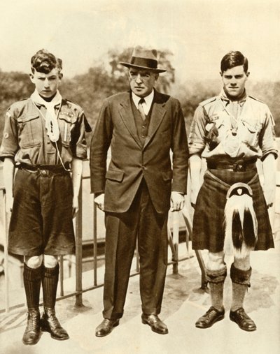 Ernest Shackleton mit James Marr und Norman Mooney, 1921, 1935 von Unbekannt