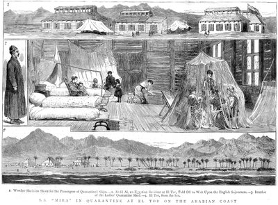 Europäer in einem Pockenquarantänelager in El Tor, Nordafrika, 1884 von Unbekannt