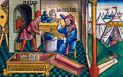 Exodus 31:2-8: Bezalel und Aholiab fertigen die Bundeslade an von Unbekannt