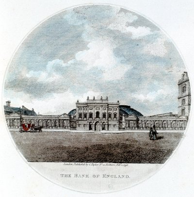 Fassade der Bank of England, Threadneedle Street, London, 1796 von Unbekannt