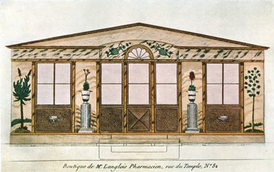Fassadenmalerei der Apotheke Langlois, Paris, Frankreich, 1928 von Unbekannt