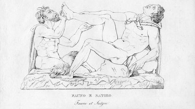 Faun und Satyr, ca. 1850 von Unbekannt
