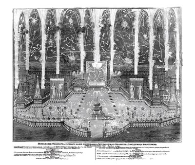 Feuerwerk anlässlich der Krönung von Anna Ioannovna am 30. April 1730, 1730 von Unbekannt