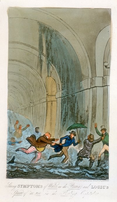 Überschwemmung während der Ausgrabung des Themsetunnels, London, 1828 von Unbekannt