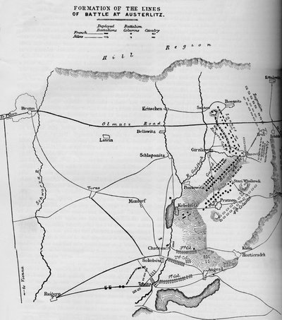 Formation der Schlachtlinien von Austerlitz, 1884 von Unbekannt
