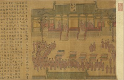 Vier Ereignisse der Jingde-Herrschaft: Khitan-Gesandte besuchen den Hof, ca. 1000 von Unbekannt