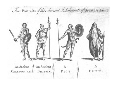 Vier Porträts der alten Bewohner Großbritanniens, um 1780 von Unbekannt