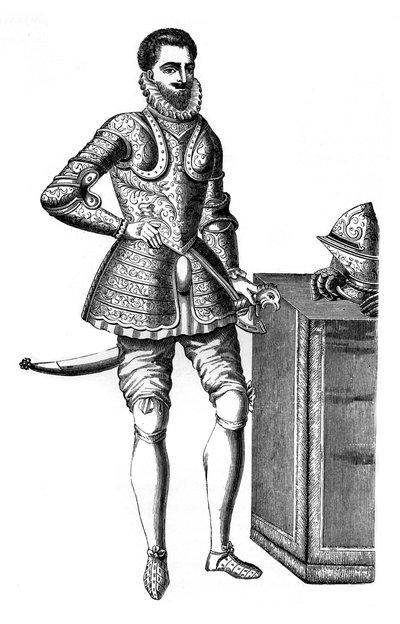 François, Herzog von Anjou und Alençon, in damaszierter Rüstung, 16. Jahrhundert, 1870 von Unbekannt