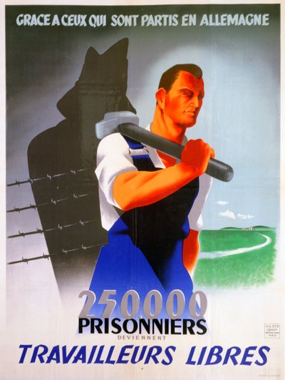 Französische Arbeiter für Deutschland Plakat, 1943 von Unbekannt