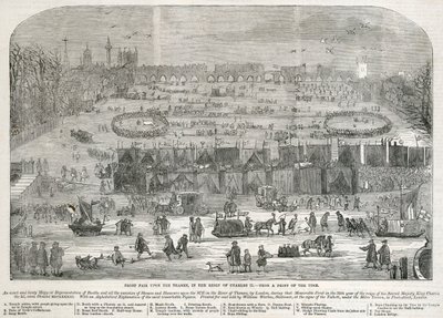 Frostmesse auf der Themse während der Herrschaft von Karl II., London, 1683 von Unbekannt