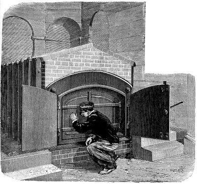Ofen des Typs, der im Krematorium Père Lachaise, Paris, installiert werden soll, 1888 von Unbekannt