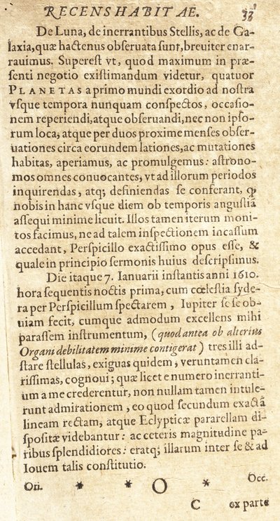 Galileos Zeichnungen der Jupitermonde von Unbekannt