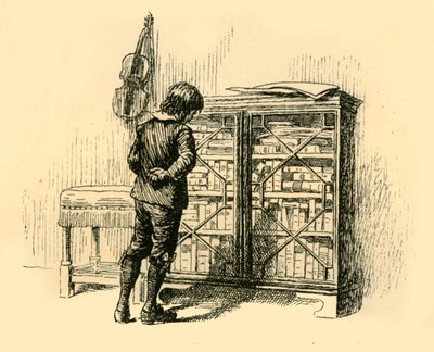 Blick auf die Einbände durch die Gittertüren des Schranks, 1907 von Unbekannt