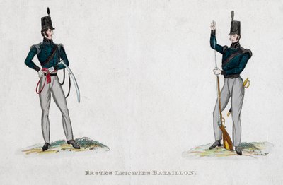 Deutsche Soldaten aus der Waterloo-Zeit, 19. Jahrhundert von Unbekannt