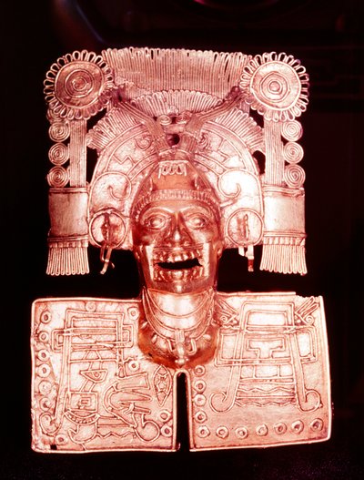 Goldanhänger, der Mitlantecuhtli, den aztekischen Gott der Toten, darstellt, 15. Jahrhundert von Unbekannt