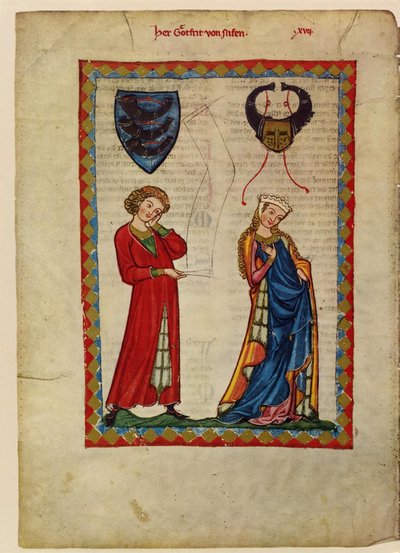Gottfried von Neifen aus dem Codex Manesse, zwischen 1305 und 1340 von Unbekannt
