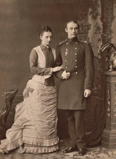 Großherzogin Anastasia Michailowna von Russland und Großherzog Friedrich Franz III., 1878 von Unbekannt