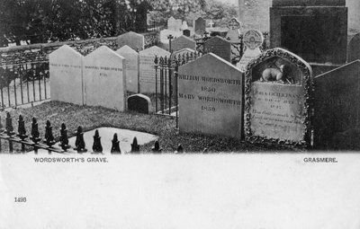 Grab des Dichters William Wordsworth, Grasmere, Westmorland, 20. Jahrhundert von Unbekannt
