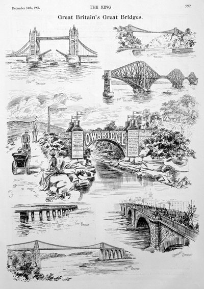Großbritanniens große Brücken, Werbung für Owbridge Lung Tonic, 1901 von Unbekannt